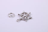 Helm Charm, Traditional Charm, Made from Solid 925 Grade Sterling Silver, Complete with Attachment Link