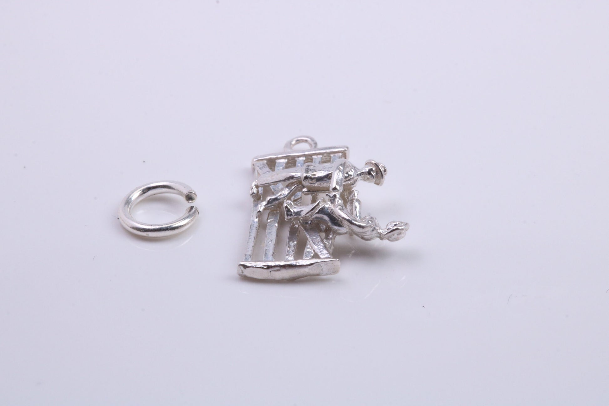 Natter by the Fence Charm, Traditional Charm, Made from Solid 925 Grade Sterling Silver, Complete with Attachment Link