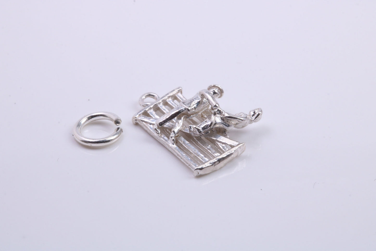 Natter by the Fence Charm, Traditional Charm, Made from Solid 925 Grade Sterling Silver, Complete with Attachment Link