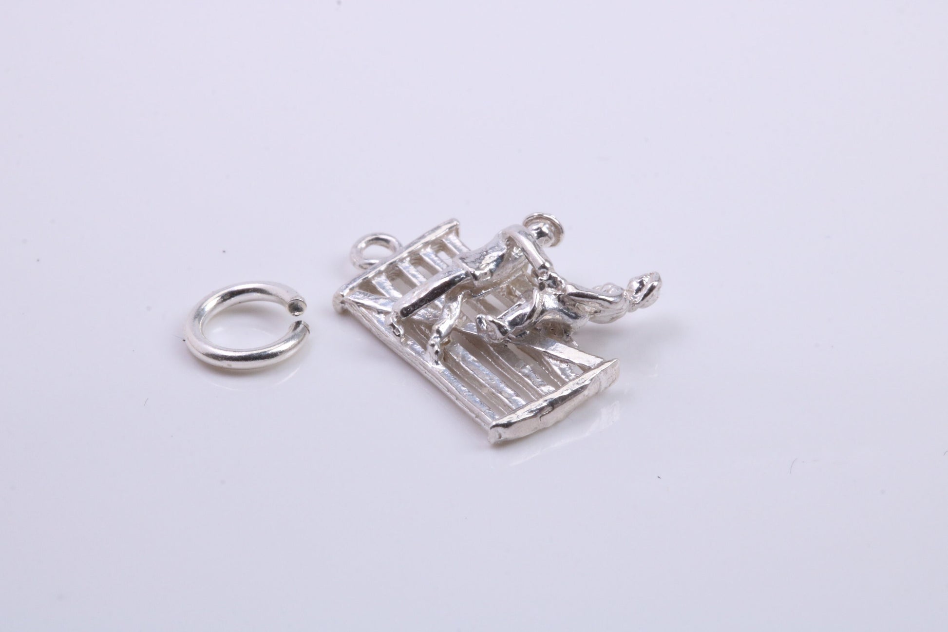 Natter by the Fence Charm, Traditional Charm, Made from Solid 925 Grade Sterling Silver, Complete with Attachment Link