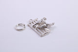 Natter by the Fence Charm, Traditional Charm, Made from Solid 925 Grade Sterling Silver, Complete with Attachment Link
