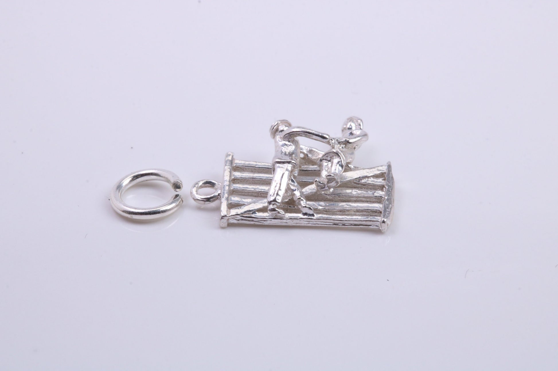 Natter by the Fence Charm, Traditional Charm, Made from Solid 925 Grade Sterling Silver, Complete with Attachment Link