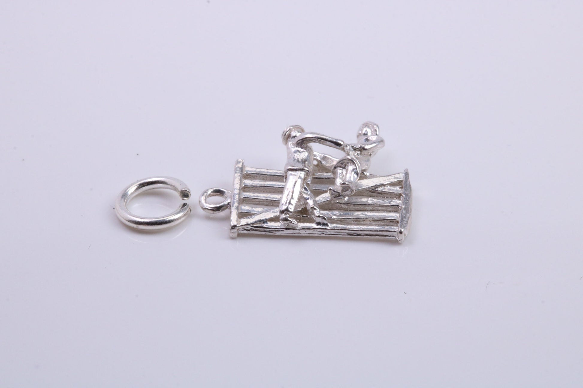 Natter by the Fence Charm, Traditional Charm, Made from Solid 925 Grade Sterling Silver, Complete with Attachment Link