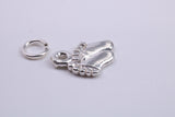 Feets Charm, Traditional Charm, Made from Solid 925 Grade Sterling Silver, Complete with Attachment Link