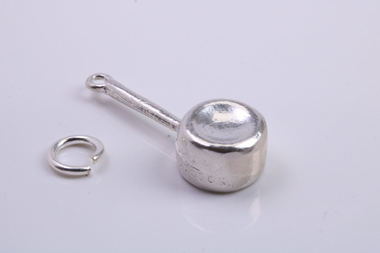 Sauce Pan Charm, Traditional Charm, Made from Solid 925 Grade Sterling Silver, Complete with Attachment Link