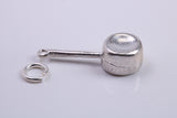Sauce Pan Charm, Made from Solid Cast Silver, Complete with Attachment Link