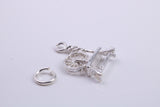Yarn Spinning Wheel Charm, Traditional Charm, Made from Solid 925 Grade Sterling Silver, Complete with Attachment Link