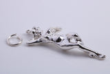 Lady Sunbathing Charm, Traditional Charm, Made from Solid 925 Grade Sterling Silver, Complete with Attachment Link