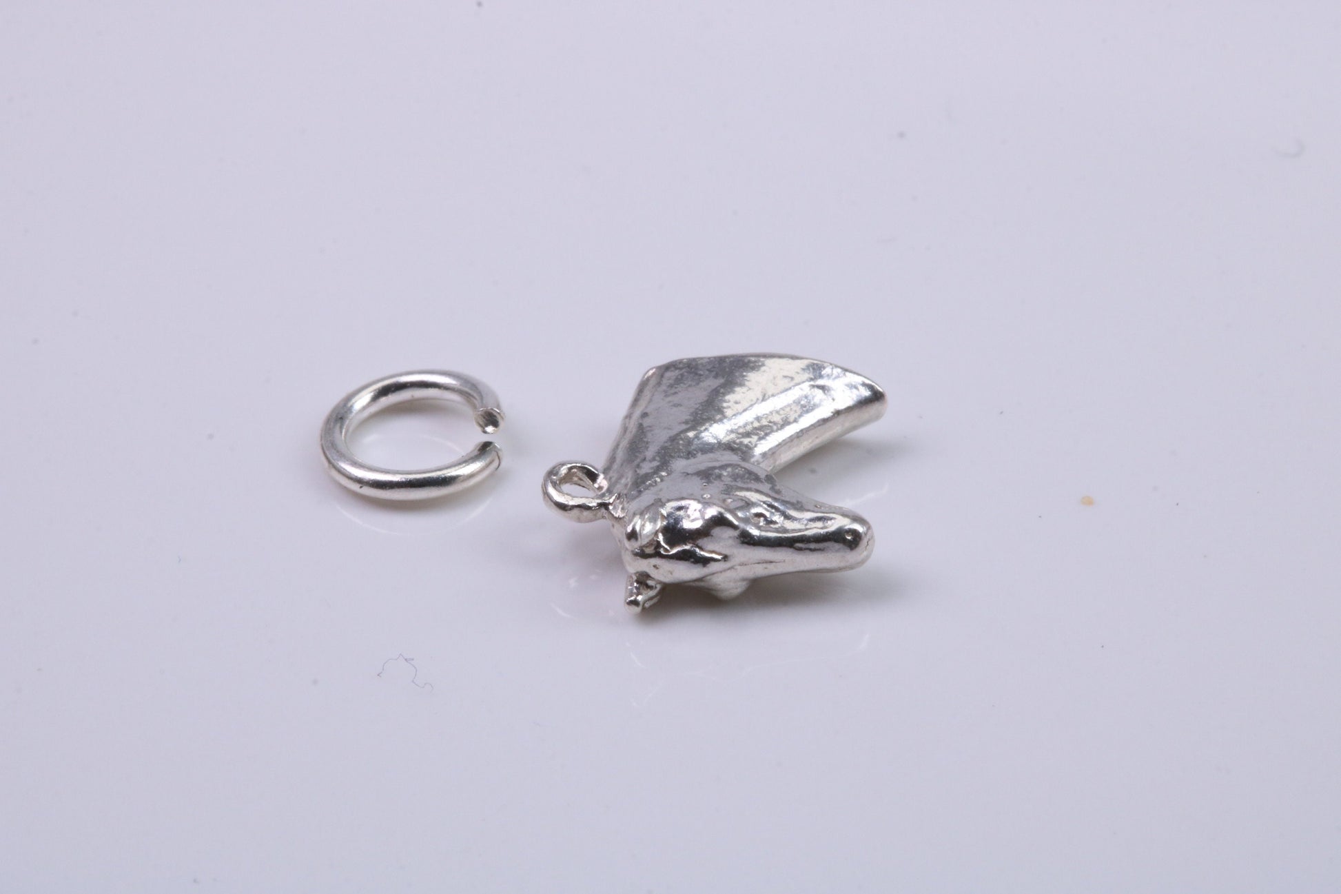 Horse Head Charm, Traditional Charm, Made from Solid 925 Grade Sterling Silver, Complete with Attachment Link