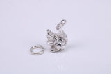 Squirrel Charm, Made from Solid Cast Silver, Complete with Attachment Link