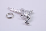 Pheasant Charm, Made from Solid Cast Silver, Complete with Attachment Link