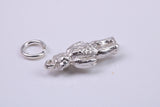Teddy Bear Charm, Traditional Charm, Made from Solid 925 Grade Sterling Silver, Complete with Attachment Link