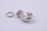 Boxing Glove Charm, Traditional Charm, Made from Solid 925 Grade Sterling Silver, Complete with Attachment Link