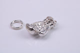 Boxing Glove Charm, Traditional Charm, Made from Solid 925 Grade Sterling Silver, Complete with Attachment Link