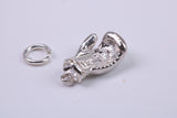 Boxing Glove Charm, Traditional Charm, Made from Solid 925 Grade Sterling Silver, Complete with Attachment Link