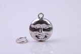 Moon Charm, Traditional Charm, Made from Solid 925 Grade Sterling Silver, Complete with Attachment Link