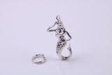 Mermaid Charm, Traditional Charm, Made from Solid 925 Grade Sterling Silver, Complete with Attachment Link