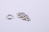 Dollar Sign Charm, Traditional Charm, Made from Solid 925 Grade Sterling Silver, Complete with Attachment Link