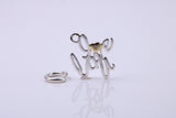 I Love You Charm, Traditional Charm, Made from Solid 925 Grade Sterling Silver, Complete with Attachment Link