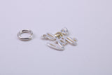 I Love You Charm, Traditional Charm, Made from Solid 925 Grade Sterling Silver, Complete with Attachment Link