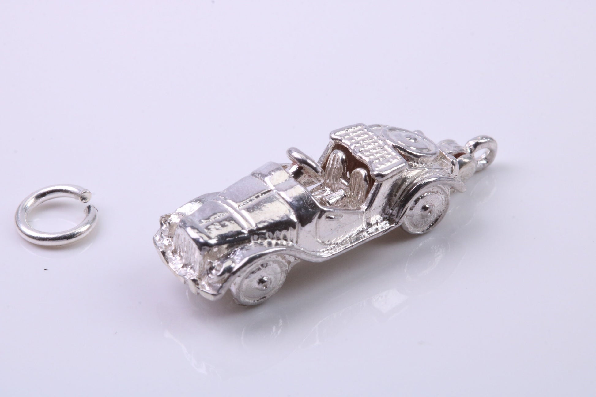 Vintage Car Charm, Traditional Charm, Made from Solid 925 Grade Sterling Silver, Complete with Attachment Link