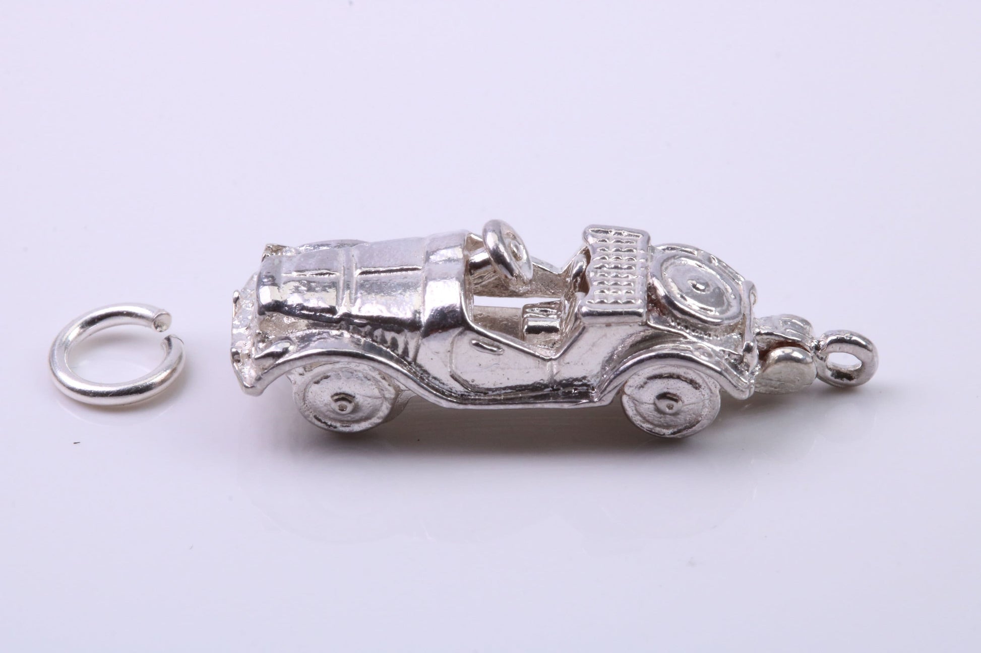 Vintage Car Charm, Traditional Charm, Made from Solid 925 Grade Sterling Silver, Complete with Attachment Link