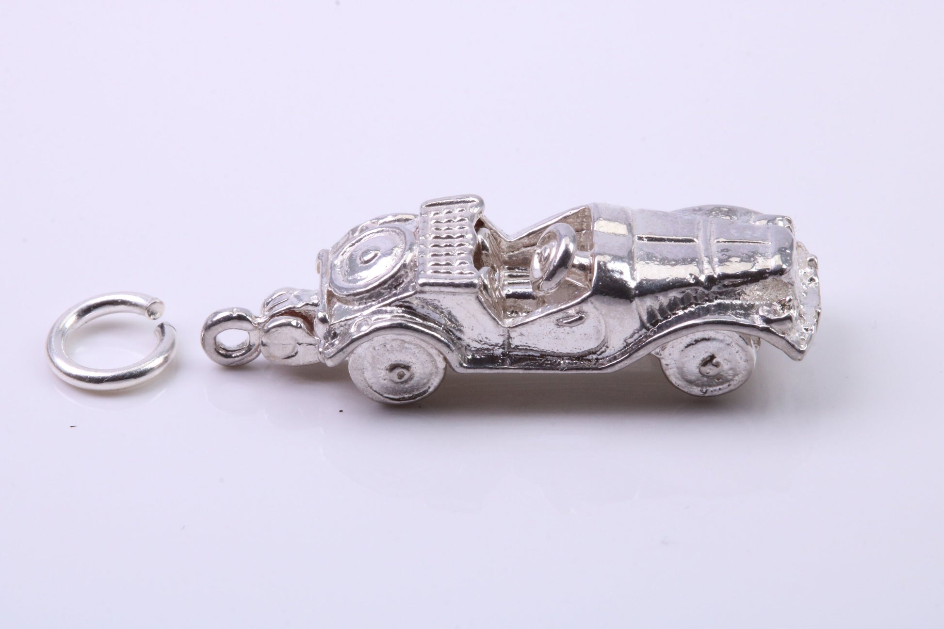 Vintage Car Charm, Traditional Charm, Made from Solid 925 Grade Sterling Silver, Complete with Attachment Link