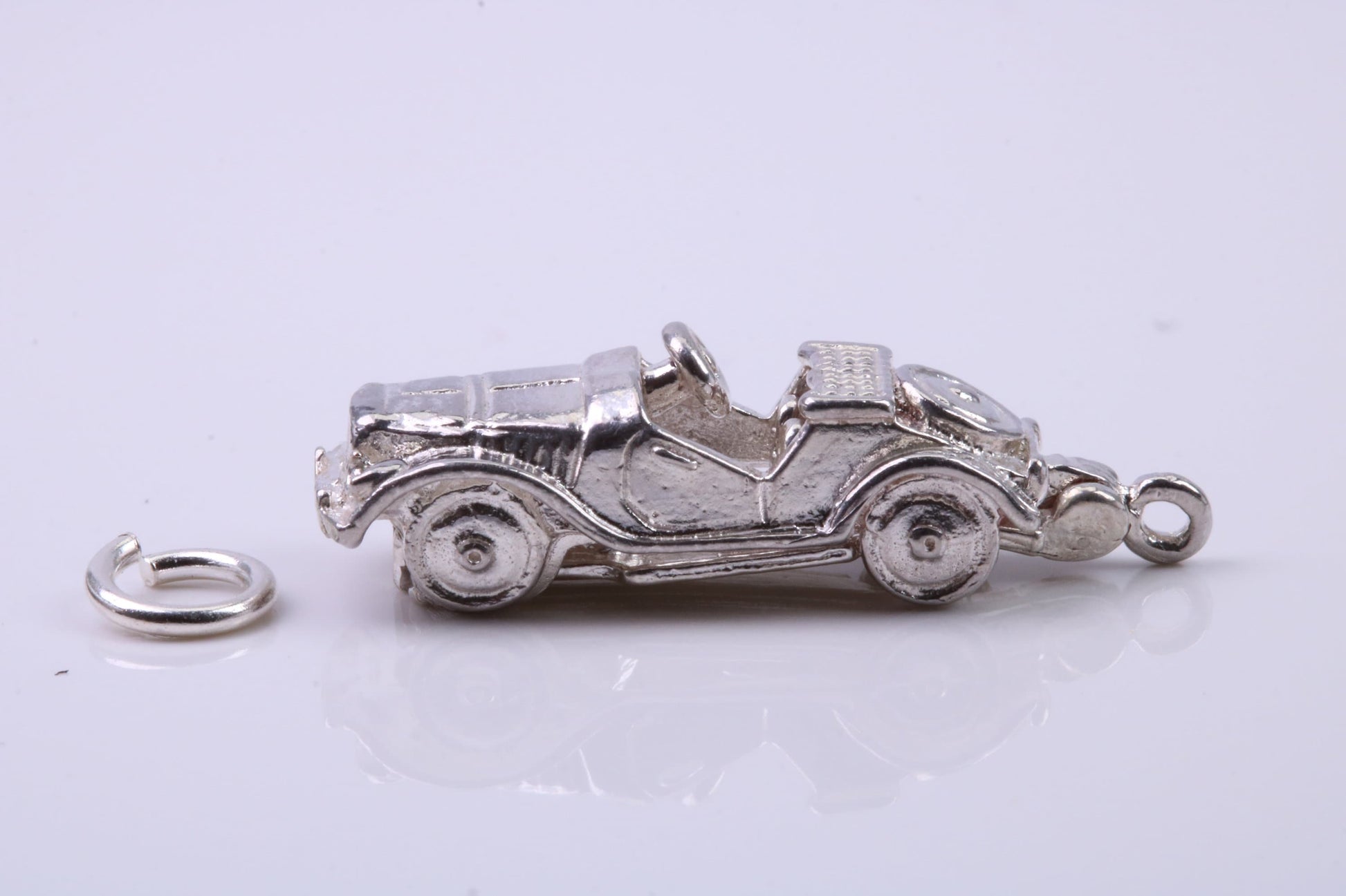 Vintage Car Charm, Traditional Charm, Made from Solid 925 Grade Sterling Silver, Complete with Attachment Link