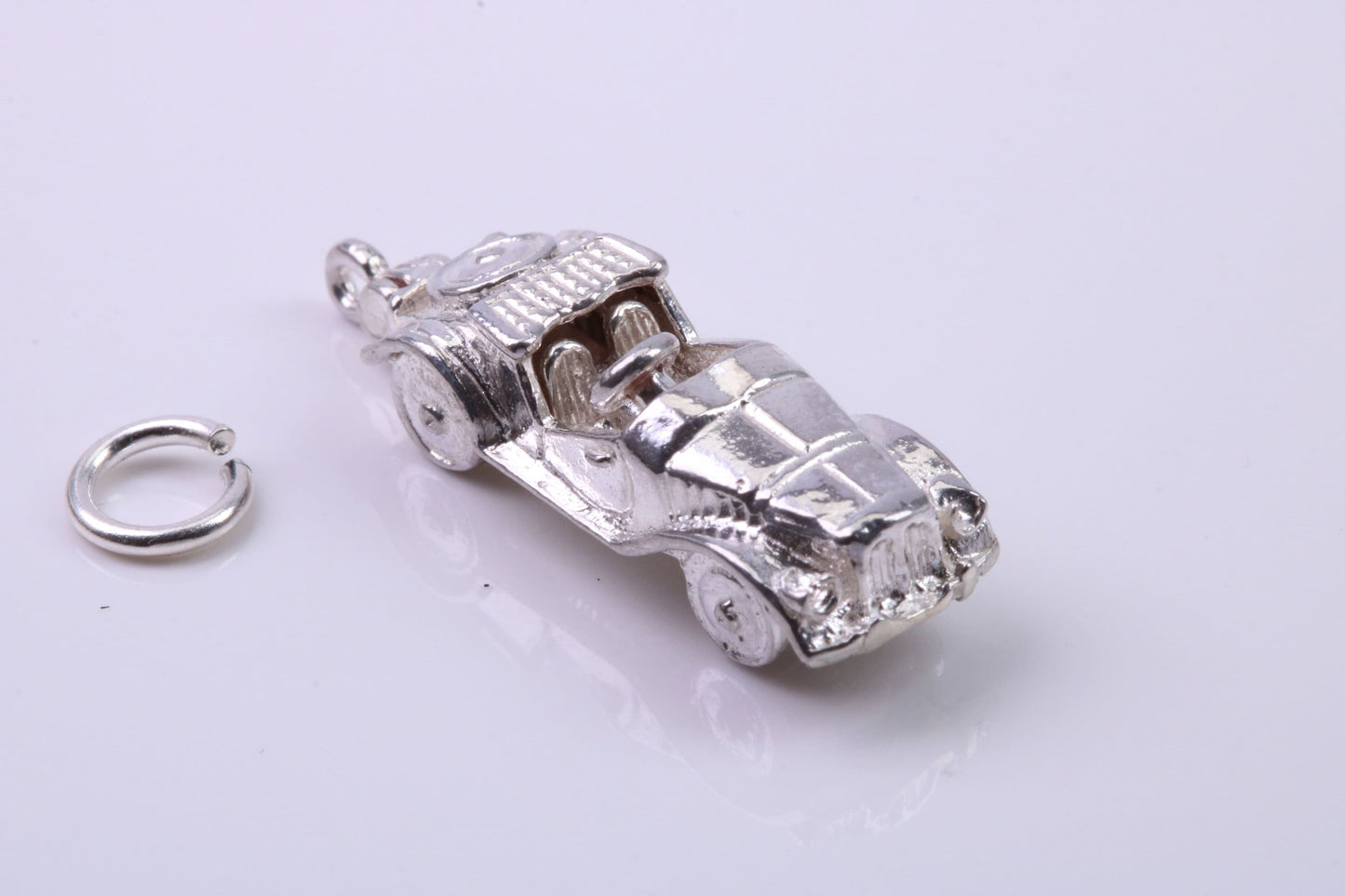 Vintage Car Charm, Traditional Charm, Made from Solid 925 Grade Sterling Silver, Complete with Attachment Link