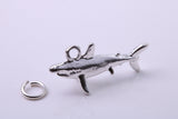 Shark Charm, Traditional Charm, Made from Solid 925 Grade Sterling Silver, Complete with Attachment Link
