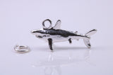 Shark Charm, Traditional Charm, Made from Solid 925 Grade Sterling Silver, Complete with Attachment Link