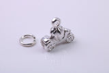 Princess Carriage Charm, Traditional Charm, Made from Solid 925 Grade Sterling Silver, Complete with Attachment Link