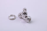 Princess Carriage Charm, Traditional Charm, Made from Solid 925 Grade Sterling Silver, Complete with Attachment Link