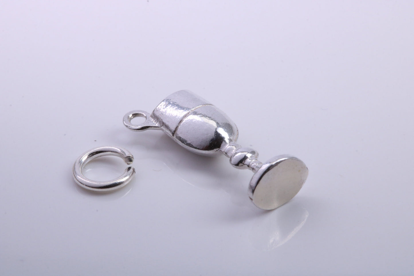 Wine Goblet Charm, Traditional Charm, Made from Solid 925 Grade Sterling Silver, Complete with Attachment Link