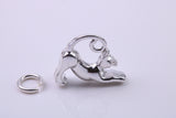 Cat Charm, Traditional Charm, Made from Solid 925 Grade Sterling Silver, Complete with Attachment Link