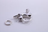 Cat Charm, Traditional Charm, Made from Solid 925 Grade Sterling Silver, Complete with Attachment Link