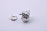 Mouse in Teapot Charm, Made from Solid Cast Silver, Complete with Attachment Link
