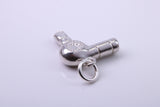 Hair Dryer Charm, Traditional Charm, Made from Solid 925 Grade Sterling Silver, Complete with Attachment Link