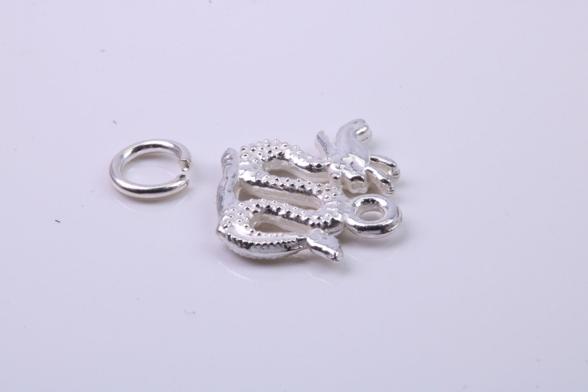 Chinese Dragon Charm, Traditional Charm, Made from Solid 925 Grade Sterling Silver, Complete with Attachment Link