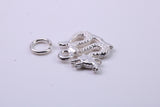 Chinese Dragon Charm, Traditional Charm, Made from Solid 925 Grade Sterling Silver, Complete with Attachment Link