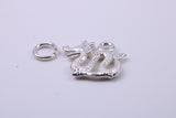 Chinese Dragon Charm, Traditional Charm, Made from Solid 925 Grade Sterling Silver, Complete with Attachment Link