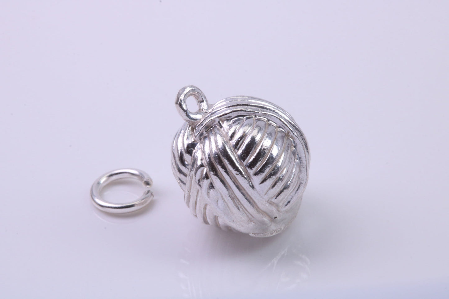 Cotton Ball Charm, Traditional Charm, Made from Solid 925 Grade Sterling Silver, Complete with Attachment Link