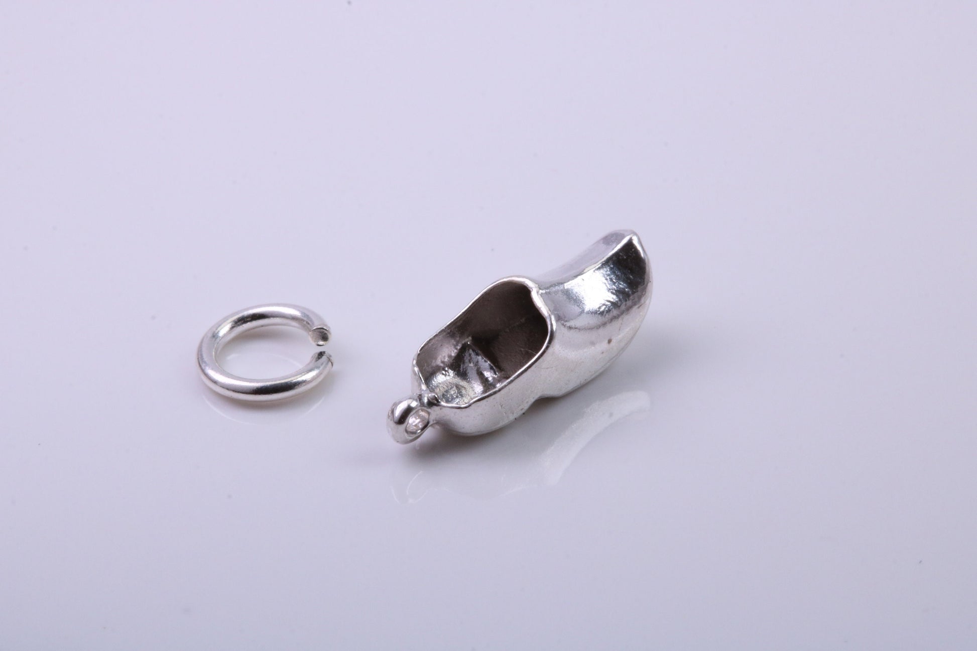 Clog Charm, Traditional Charm, Made from Solid 925 Grade Sterling Silver, Complete with Attachment Link