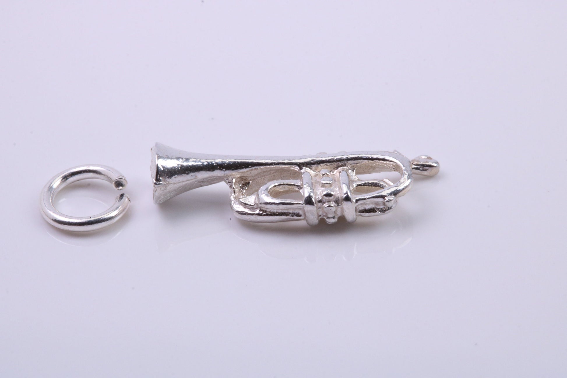 Tuba Charm, Traditional Charm, Made from Solid 925 Grade Sterling Silver, Complete with Attachment Link
