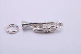 Tuba Charm, Traditional Charm, Made from Solid 925 Grade Sterling Silver, Complete with Attachment Link