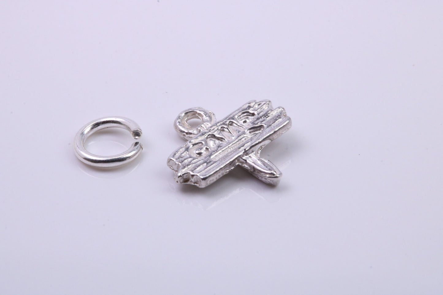 Camping Charm, Traditional Charm, Made from Solid 925 Grade Sterling Silver, Complete with Attachment Link