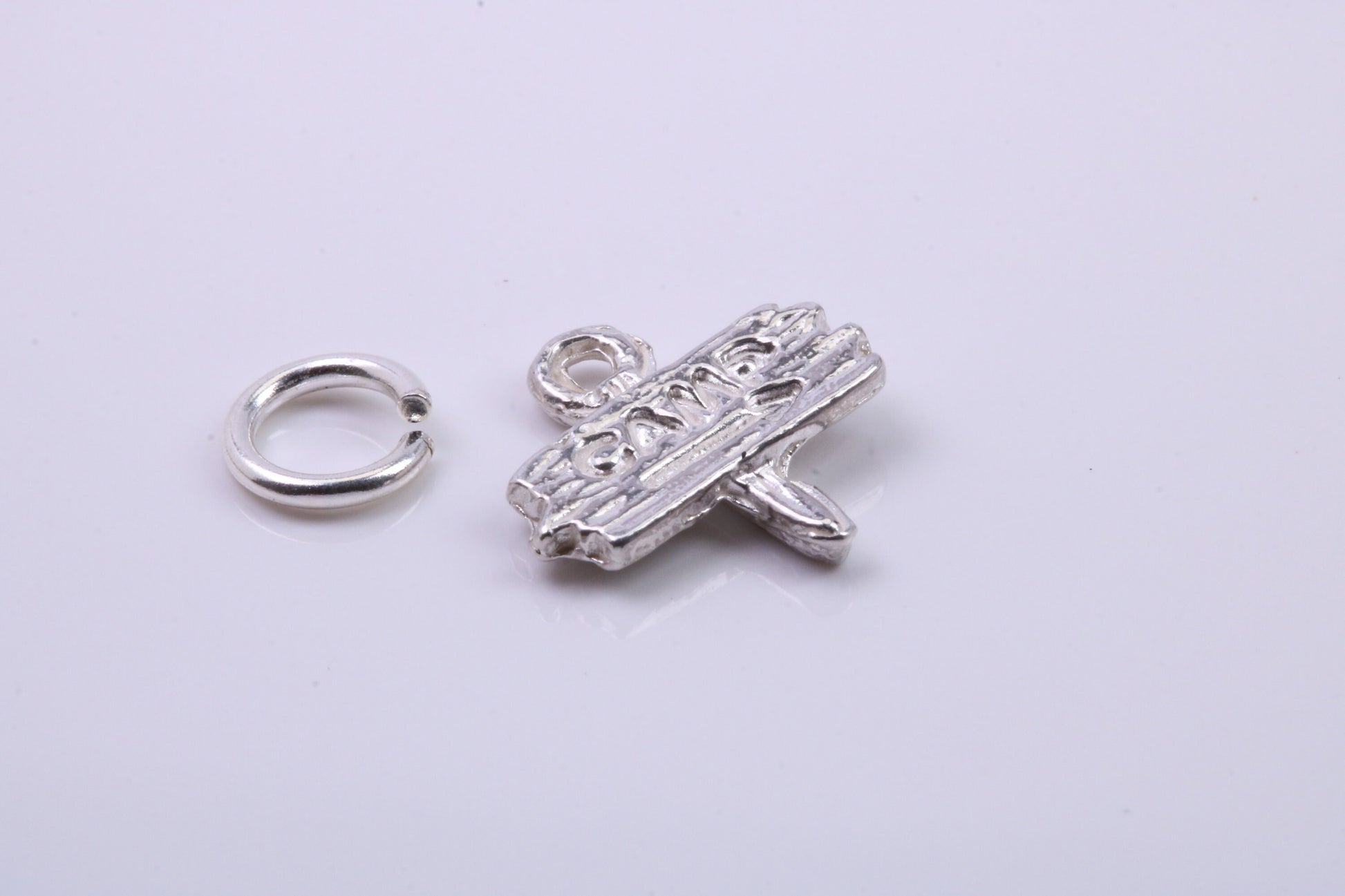 Camping Charm, Traditional Charm, Made from Solid 925 Grade Sterling Silver, Complete with Attachment Link