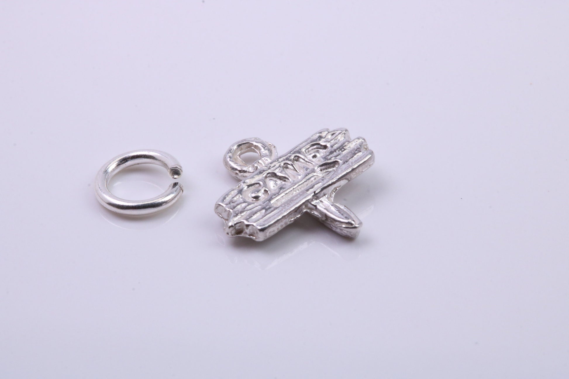 Camping Charm, Traditional Charm, Made from Solid 925 Grade Sterling Silver, Complete with Attachment Link