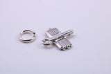 Camping Charm, Traditional Charm, Made from Solid 925 Grade Sterling Silver, Complete with Attachment Link