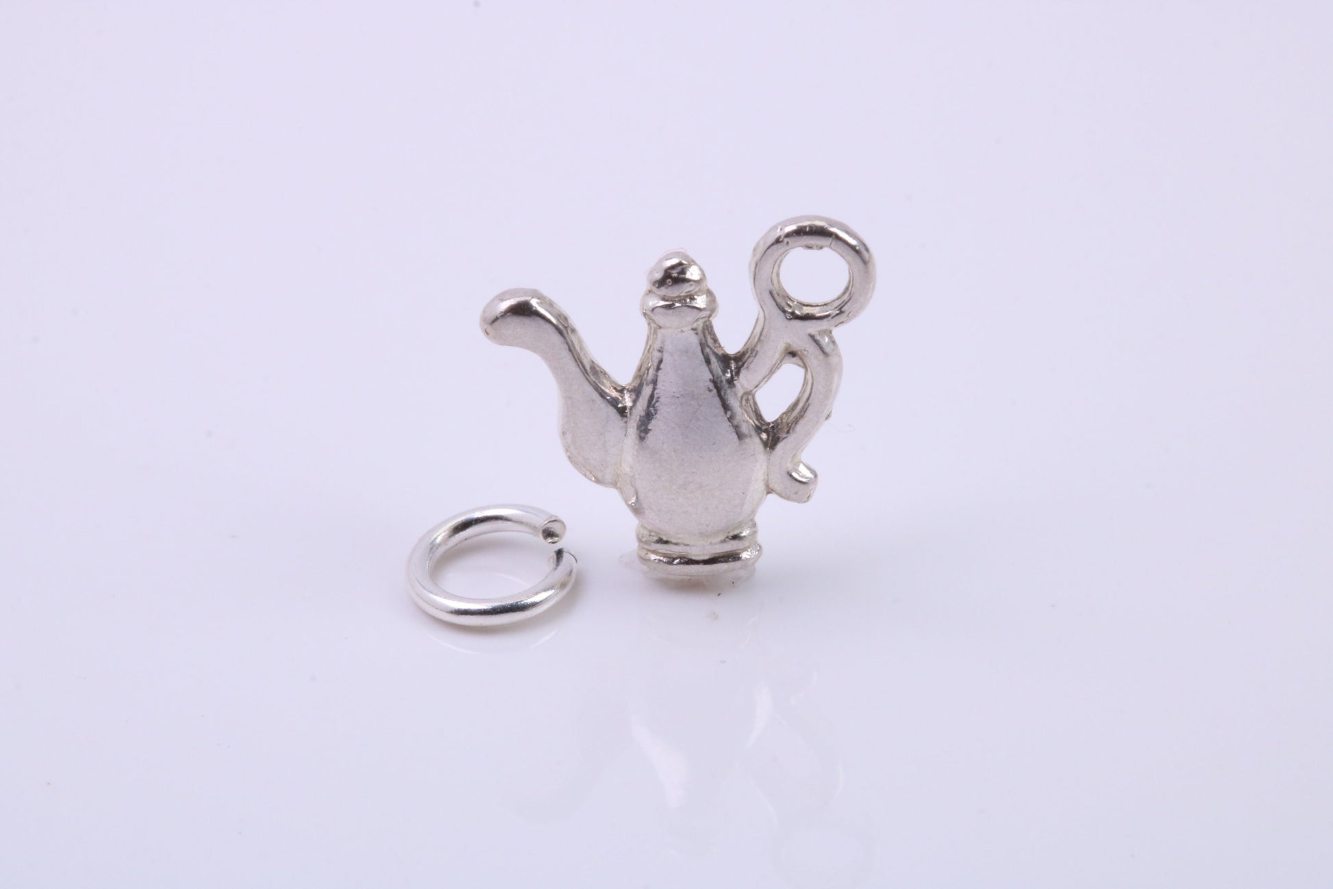 Coffee Pot Charm, Traditional Charm, Made from Solid 925 Grade Sterling Silver, Complete with Attachment Link